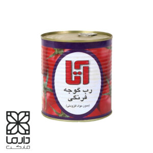 رب گوجه‌فرنگی آتا ۸۰۰ گرمی در قوطی فلزی، مناسب مصرف سازمانی، پک معیشتی و خرید عمده از دارما مارکت