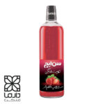 بطری سیروپ توت فرنگی سن‌ایچ با حجم ۸۴۰ میلی‌لیتر، مناسب تهیه نوشیدنی و دسر، با بسته‌بندی شیشه ای و درب پیچی.