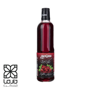 بطری سیروپ کرن بری سن‌ایچ با حجم ۸۴۰ میلی‌لیتر، مناسب تهیه نوشیدنی و دسر، با بسته‌بندی شیشه ای و درب پیچی.